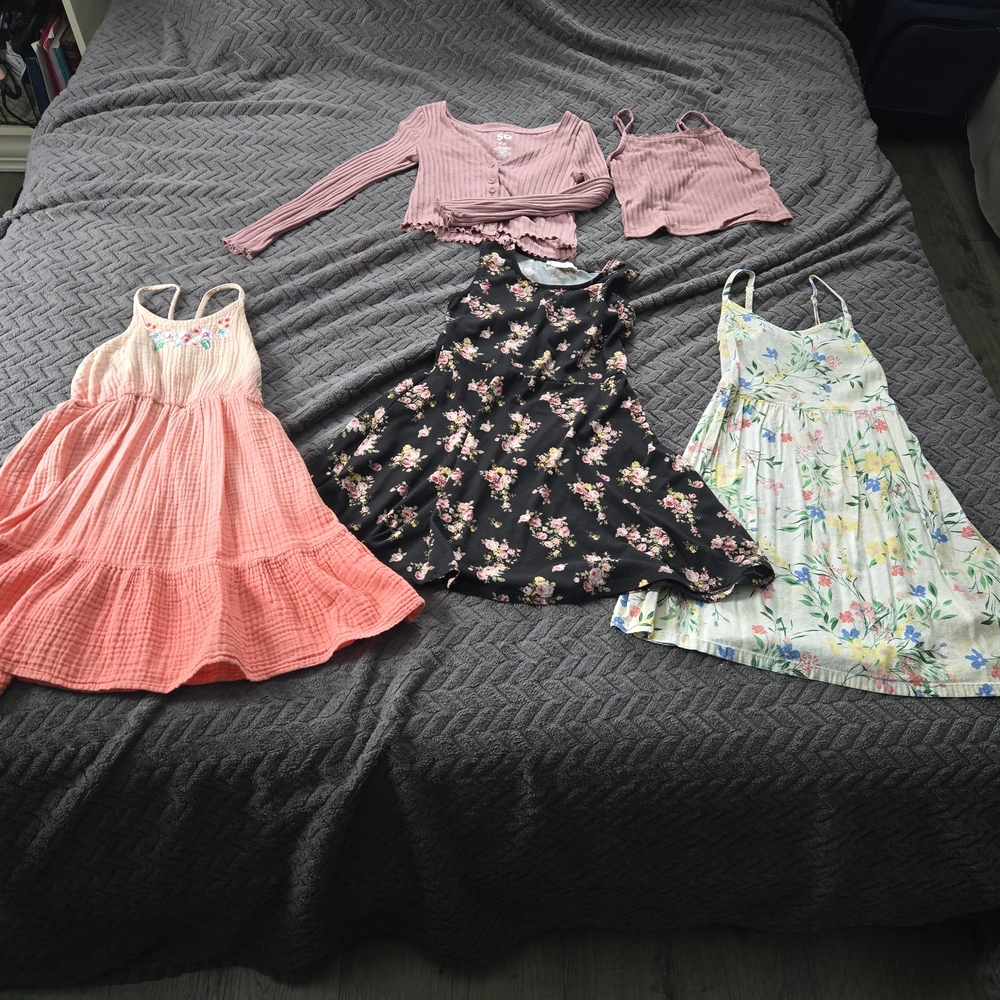 Floral and Pink Kids Dress Set